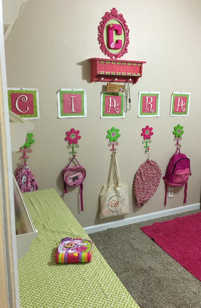 Pink and Green Owl and Flower Bedroom